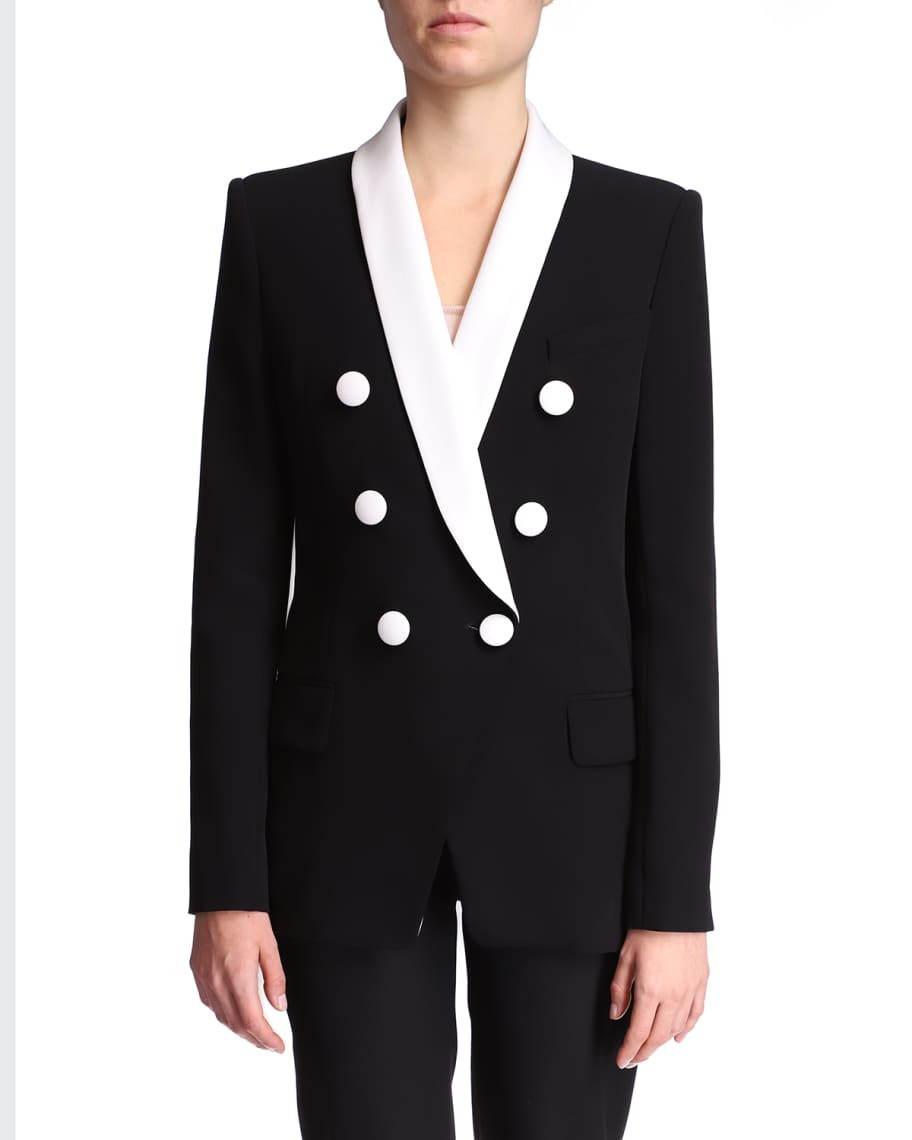 Balmain Shawl-Collar Double-Breasted Jacket | Neiman Marcus