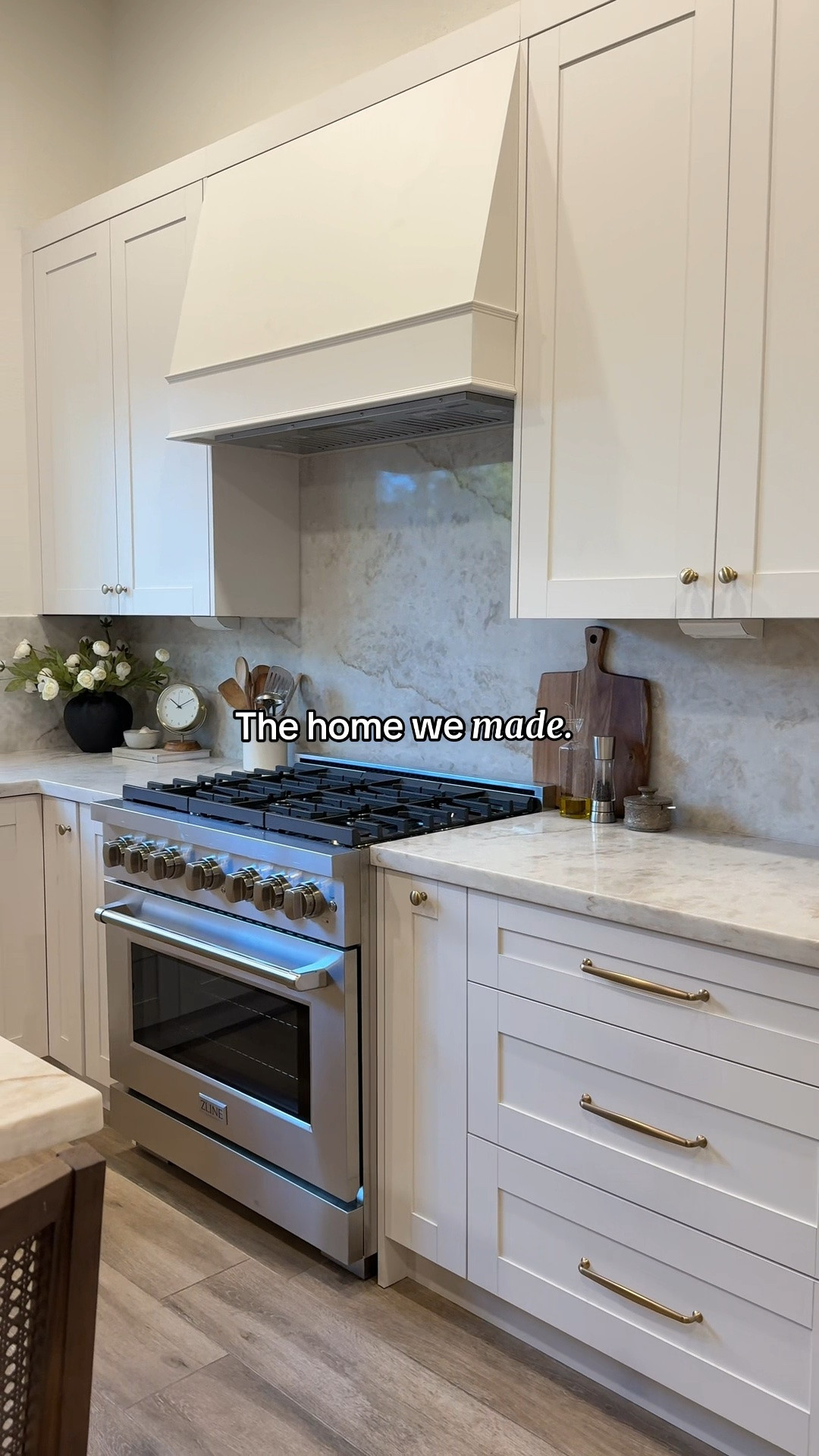 My favorite transformation yet 😍 this was our last major remodel on our home that bought 3 years ago. We’ve slowly chipped away at updates and the kitchen did not disappoint!! 

I’m obsessed with the mix of cream and medium wood toned cabinets and our countertops are a quartz dupe for the popular Taj Mahal quartzite. Ours is called New Taj. 

What really ties the whole look together is the cabinet hardware which is a perfect match for our Delta faucet! All decor and details linked here!

#LTKstorytime #LTKHome #LTKSaleAlert