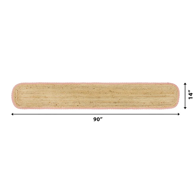 The Pioneer Woman 100% Jute Crochet Table Runner, Natural & Coral, 14"W x 90"L | Walmart (US)