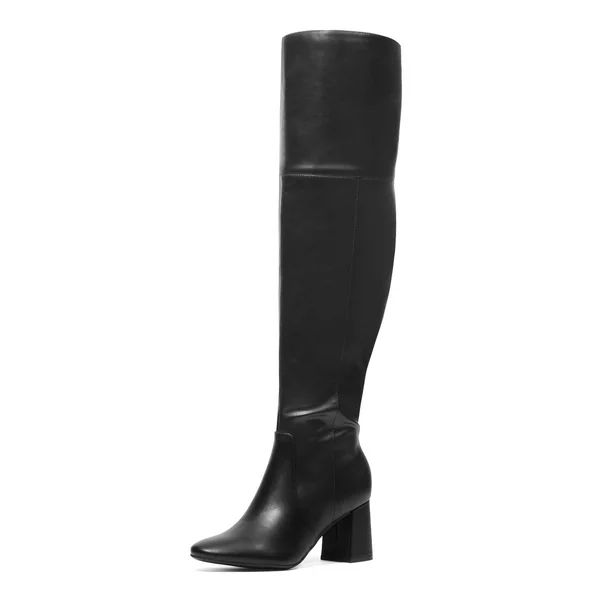 Dream Pairs Women’s Winter Thigh High Over the Knee Fashion Chunky Heel Long Boots DOB213 BLACK... | Walmart (US)