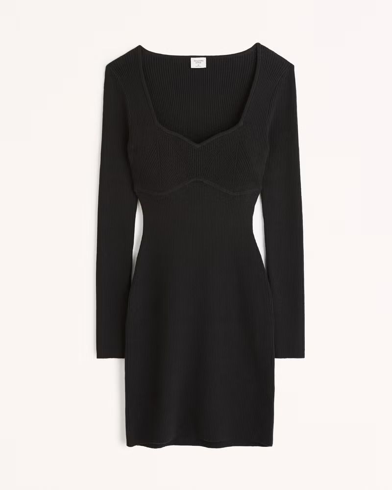 Women's Long-Sleeve Corset Mini Sweater Dress | Women's New Arrivals | Abercrombie.com | Abercrombie & Fitch (US)