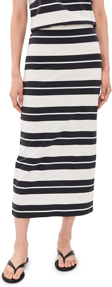 Z SUPPLY Women's Gail Striped Jersey Midi Skirt | Amazon (US)
