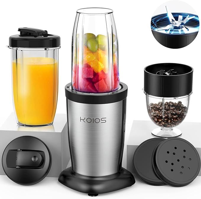 KOIOS 850W Personal Blender for Shakes and Smoothies, 11 Pieces Single Bullet Smoothie Blenders f... | Amazon (US)
