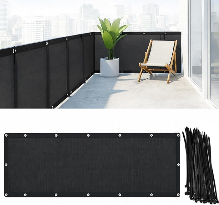 CroBlissful 3' X 20' Balcony Screen Privacy Fence Cover HDPE UV Resistant Privacy Screen Outdoor ... | Amazon (US)