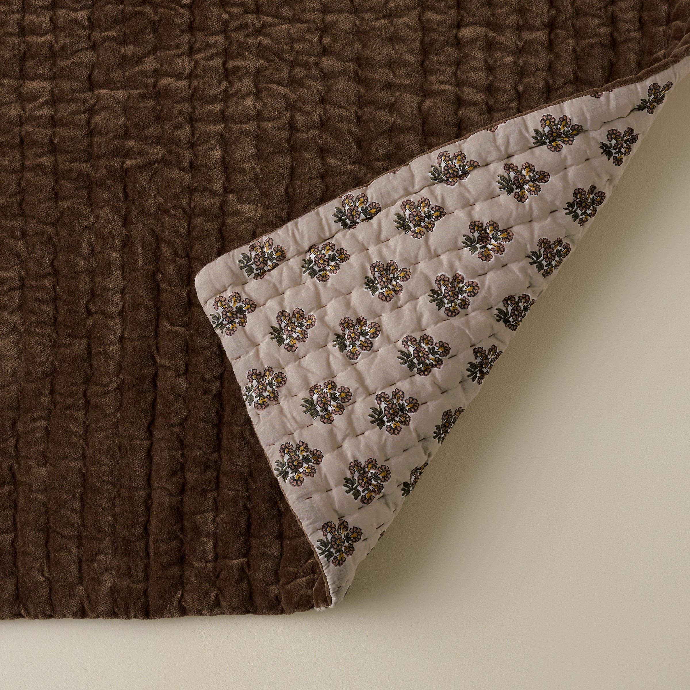 Audrey Velvet Block Print Quilt - Cedar | Magnolia