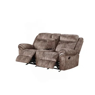Zubaida Two Tone Velvet Recliner Loveseat W/USB Port & Console | Wayfair North America