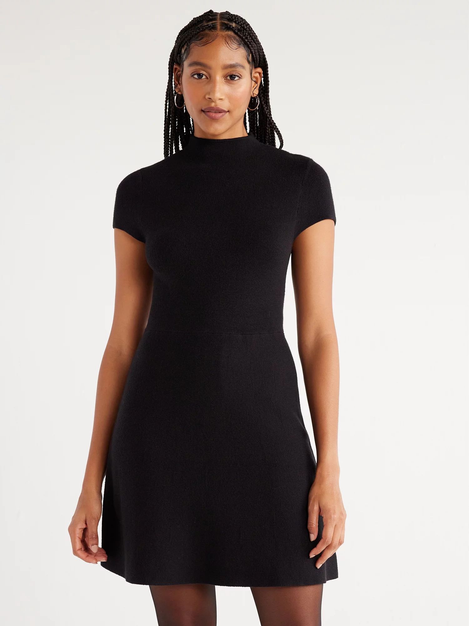 Scoop Women’s A-line Mini Dress with Cap Sleeves, Sizes XS-XXL | Walmart (US)