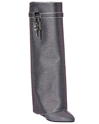 Shark Lock Satin Knee-High Boot | Gilt & Gilt City