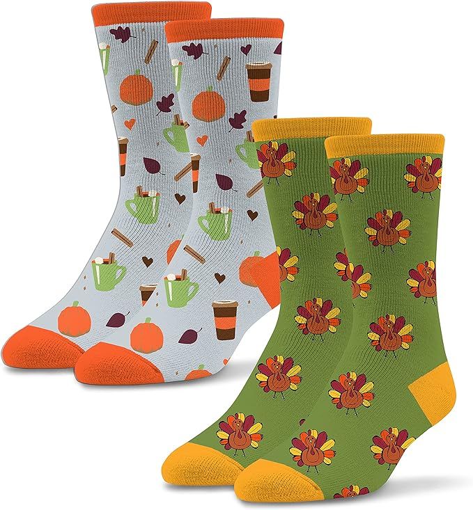 Socktastic womens Pumpkin Spice Latte - 2 Pack of Funny Novelty Socks, Casual Crew Fits Shoe Size... | Amazon (US)