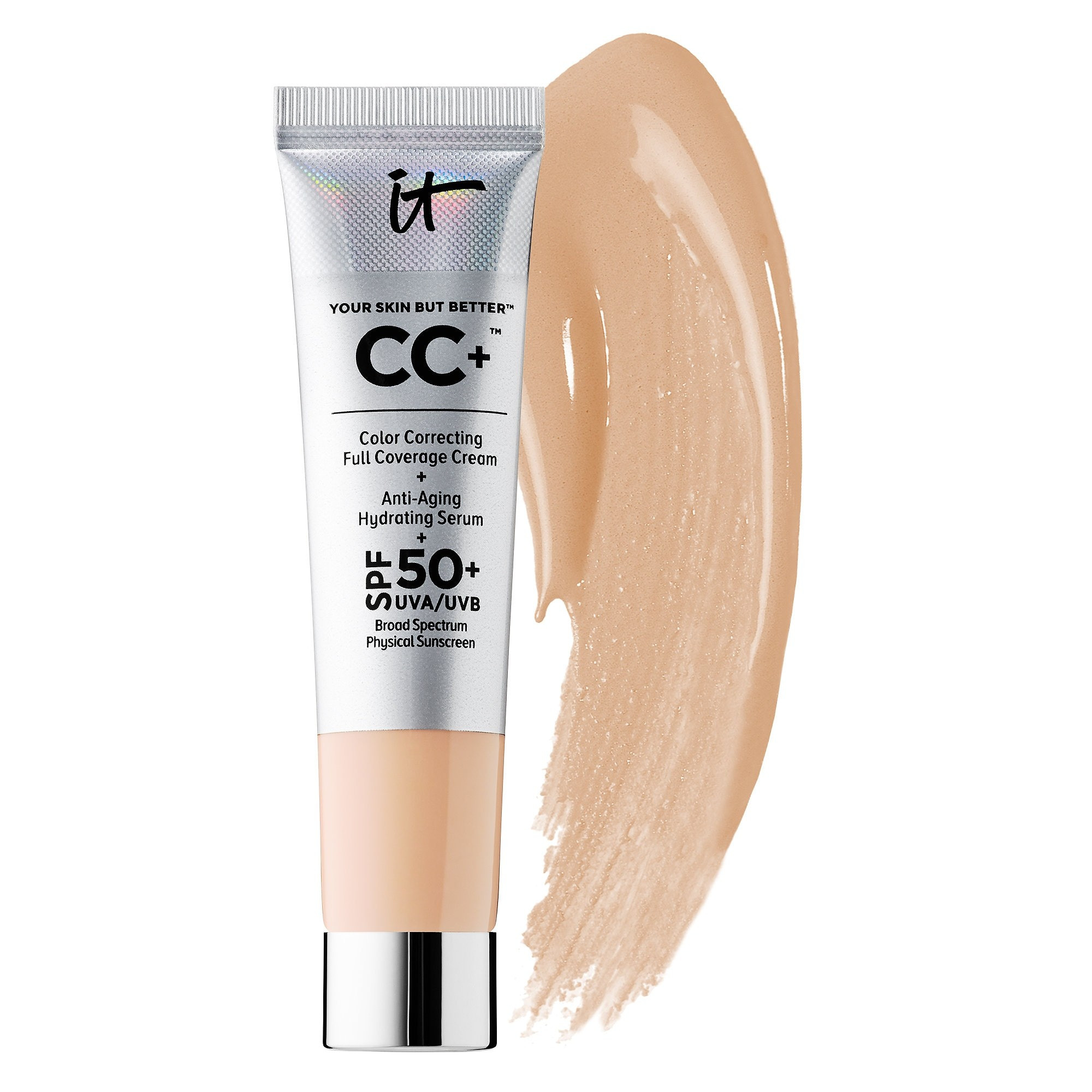 IT Cosmetics Mini CC+ Cream Full Coverage Color Correcting Foundation with SPF 50+ Light 0.4 oz/12 mL | Sephora (US)