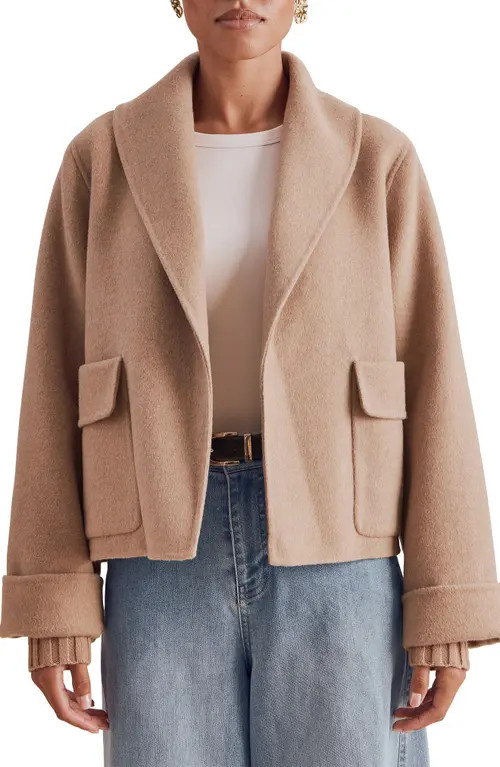 Splendid x @cellajaneblog Crop Icon Coat in Praline at Nordstrom, Size X-Large | Nordstrom