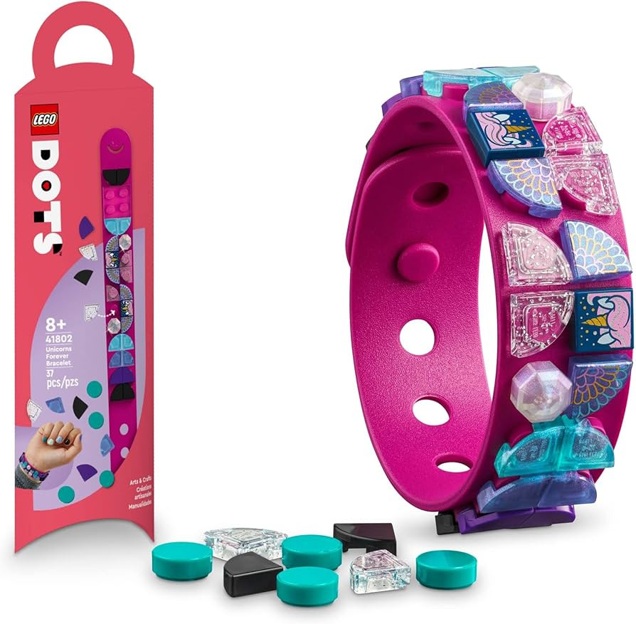 LEGO DOTS Unicorns Forever Toy Bracelet Making Kit 41802, Great Unicorn Gift for Creative Girls a... | Amazon (US)