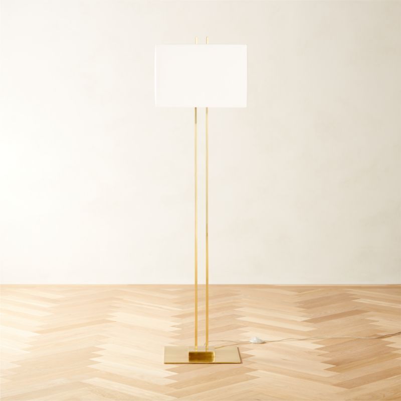 Beau Modern Polished Brass Floor Lamp | CB2 | CB2