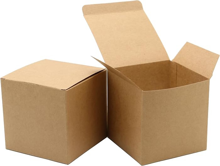 Oletx 25 Pcs Brown Paper Gift Boxes, Small Candy Boxes Bulk, 4x4x4 inch Gift Box with Lids, Goodi... | Amazon (US)