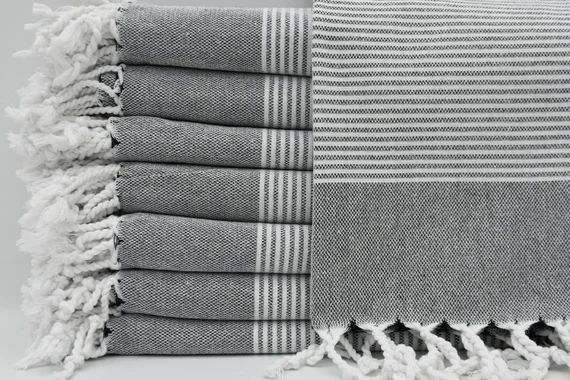 Black Hand Towel,Turkish Towel,Turkish Hand Towel,Tea Towel,Kitchen Towel,Turkish Face Towel,Head... | Etsy (US)