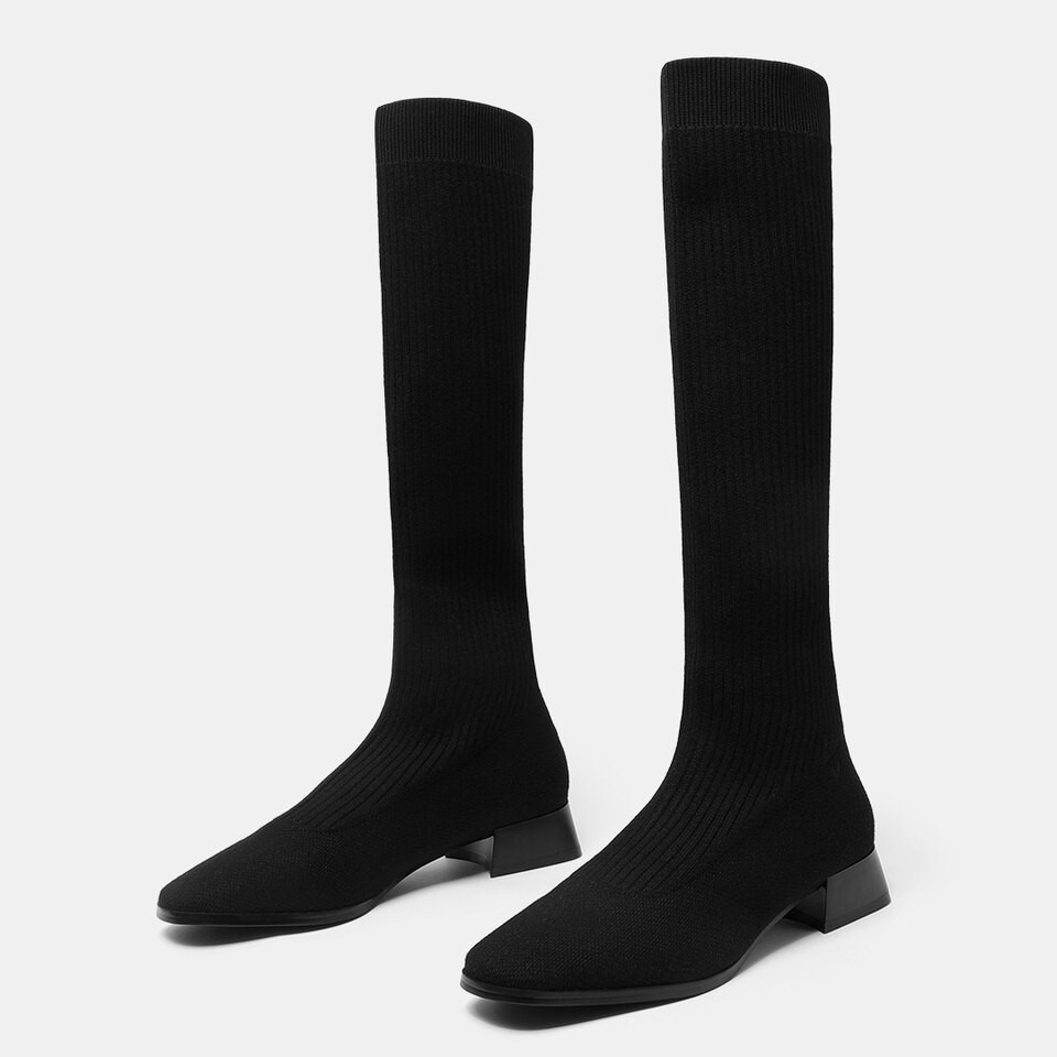 Square-Toe Mid-Calf Boots | VIVAIA