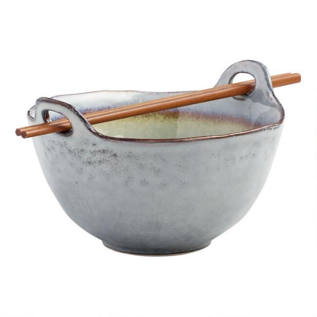 Gray Reactive Glaze Noodle Bowls Set of 4 | World Market