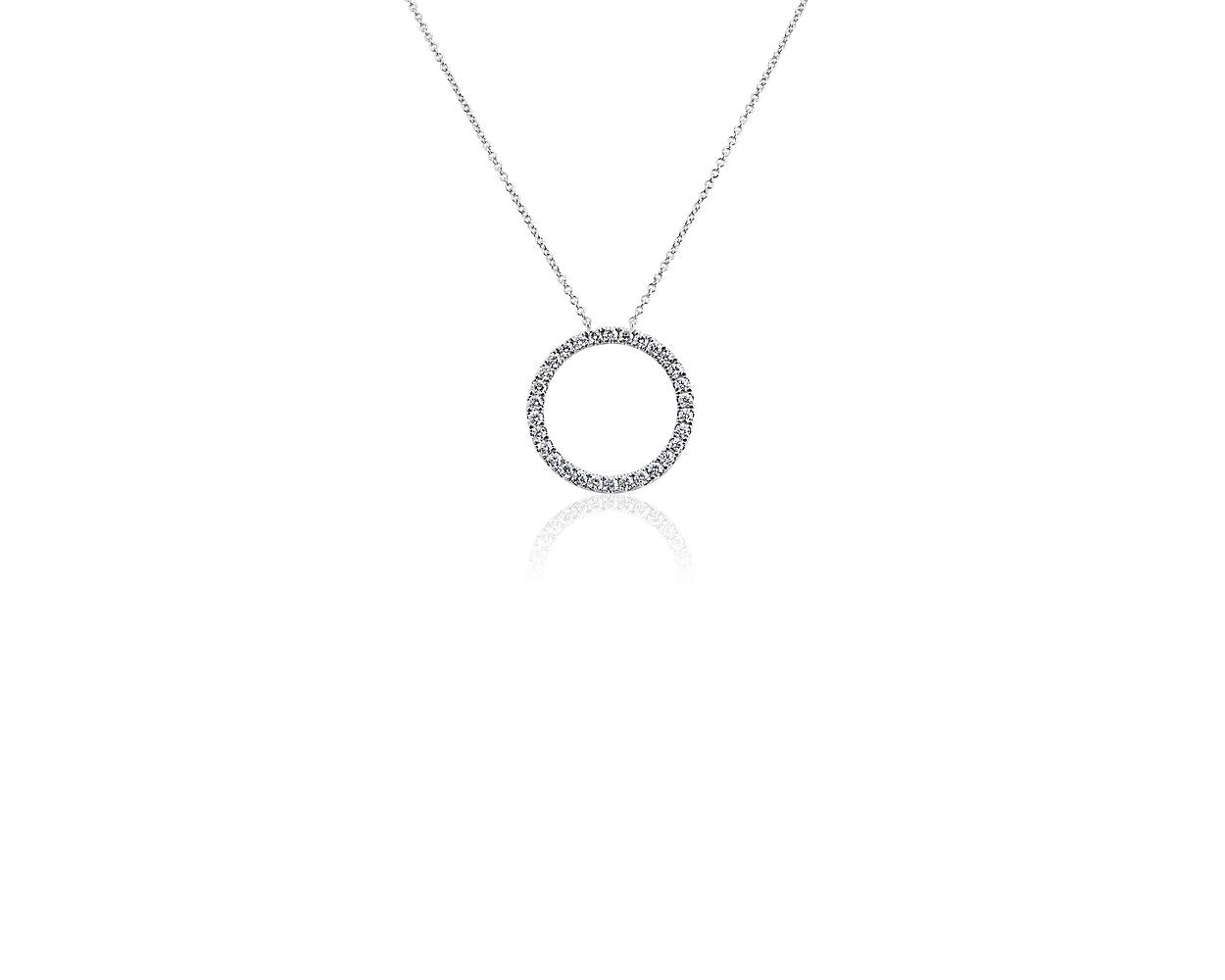 Diamond Circle Necklace in 14k White Gold (3/4 ct. tw.) | Blue Nile