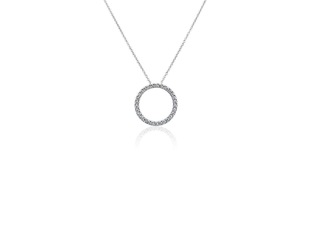 Diamond Circle Necklace in 14k White Gold (3/4 ct. tw.) | Blue Nile