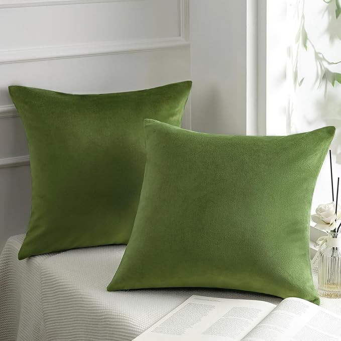 Phantoscope Pack of 2 Velvet Decorative Throw Decorative Pillow Cover Soft Solid Square Cushion C... | Amazon (US)