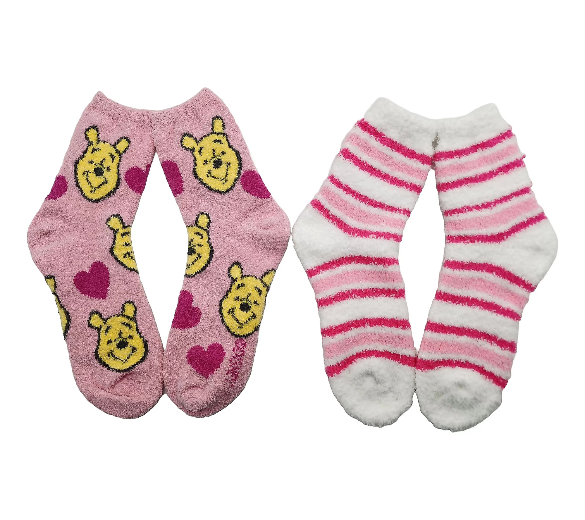 Ladies' Set of 2 Think Pink Character Cozy Crew Socks | QVC