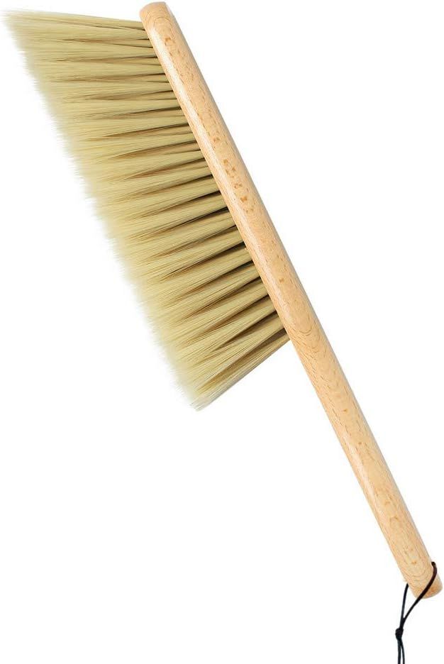 Huibot Hand Broom Soft Bristles Natural Small Dusting Brush Wooden Handle | Amazon (US)
