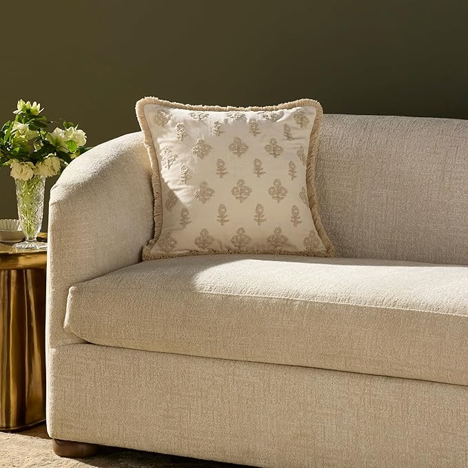 Loloi Chris Loves Julia Darla Collection PCJ0025 Ivory 18'' x 18'' Cover Only Pillow | Amazon (US)