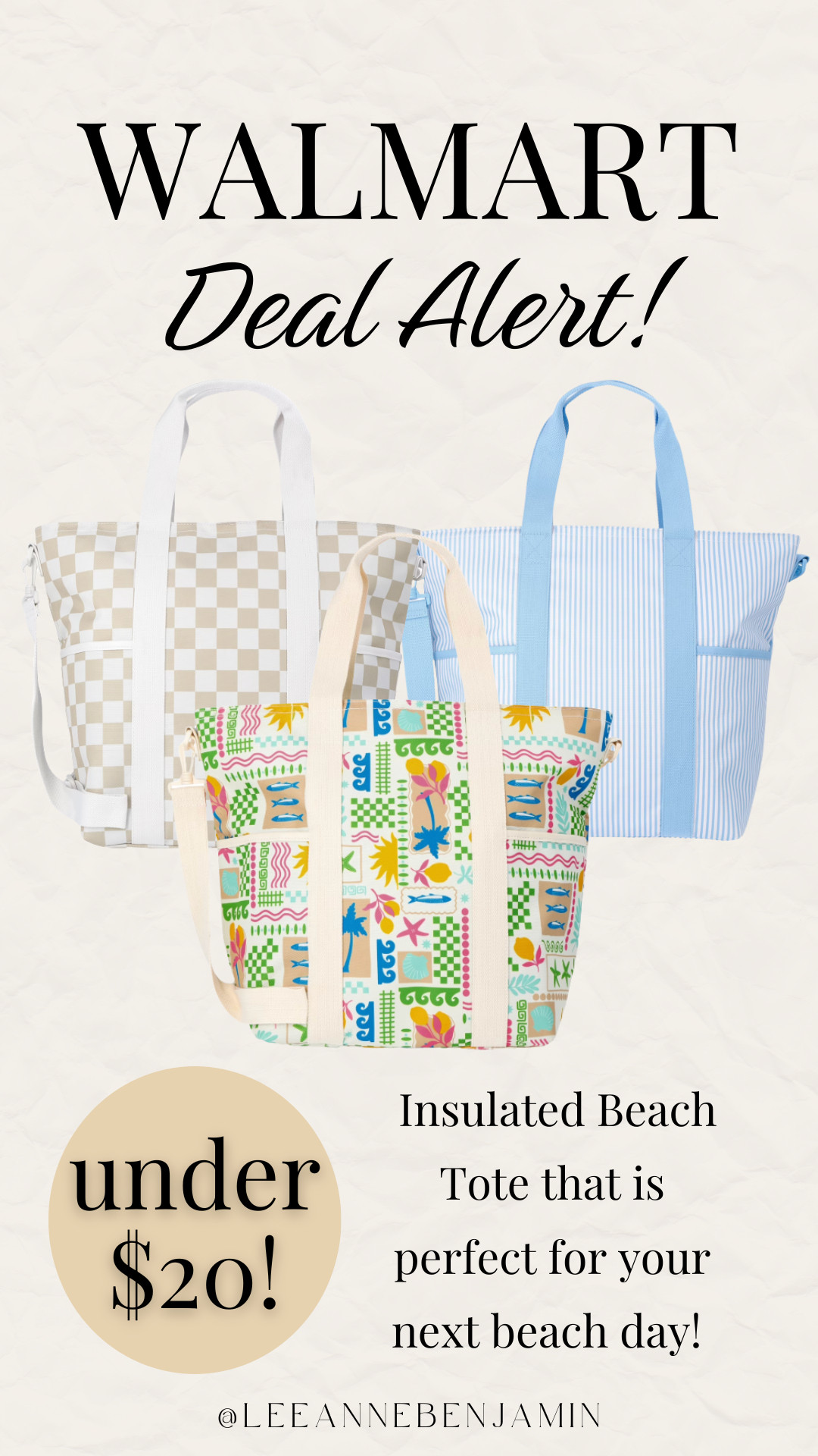 under $20 insulated tote from Walmart! Perfect for beach trips with the family! 

 #LTKActive #LTKTravel #LTKKids