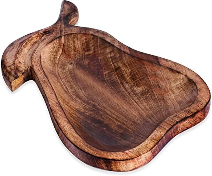 Wooden Decorative Pear Design Serving Tray Intricate Detail with Hand Carving Creates a Truly Uni... | Amazon (US)