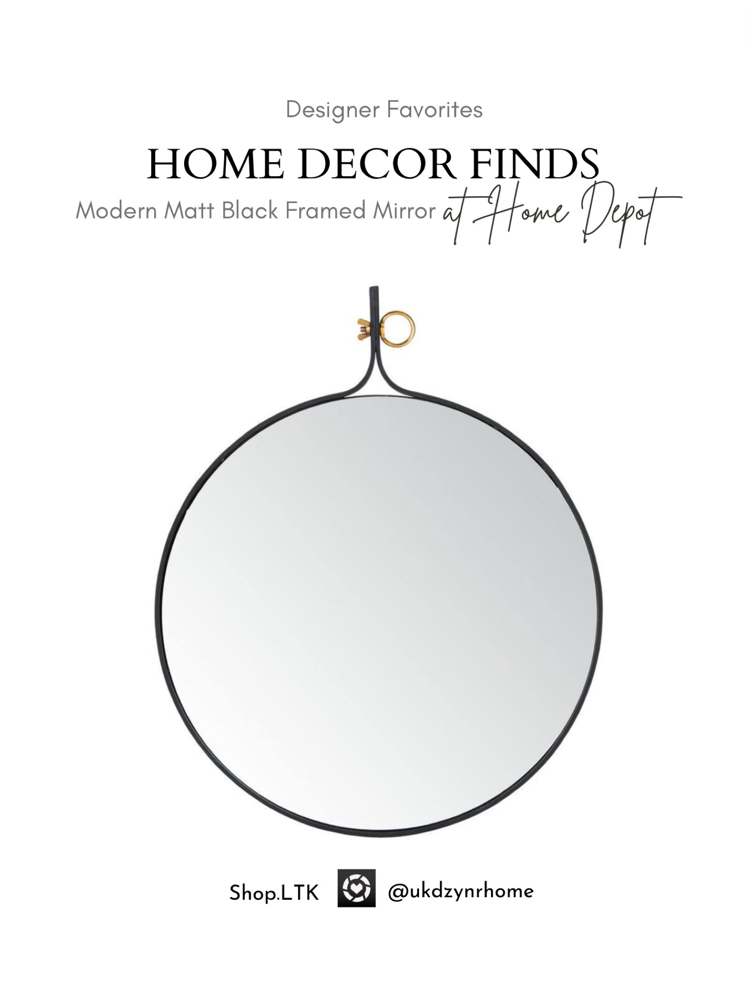 Designer Favorites | Modern Round Black Framed Mirror 

#LTKhome