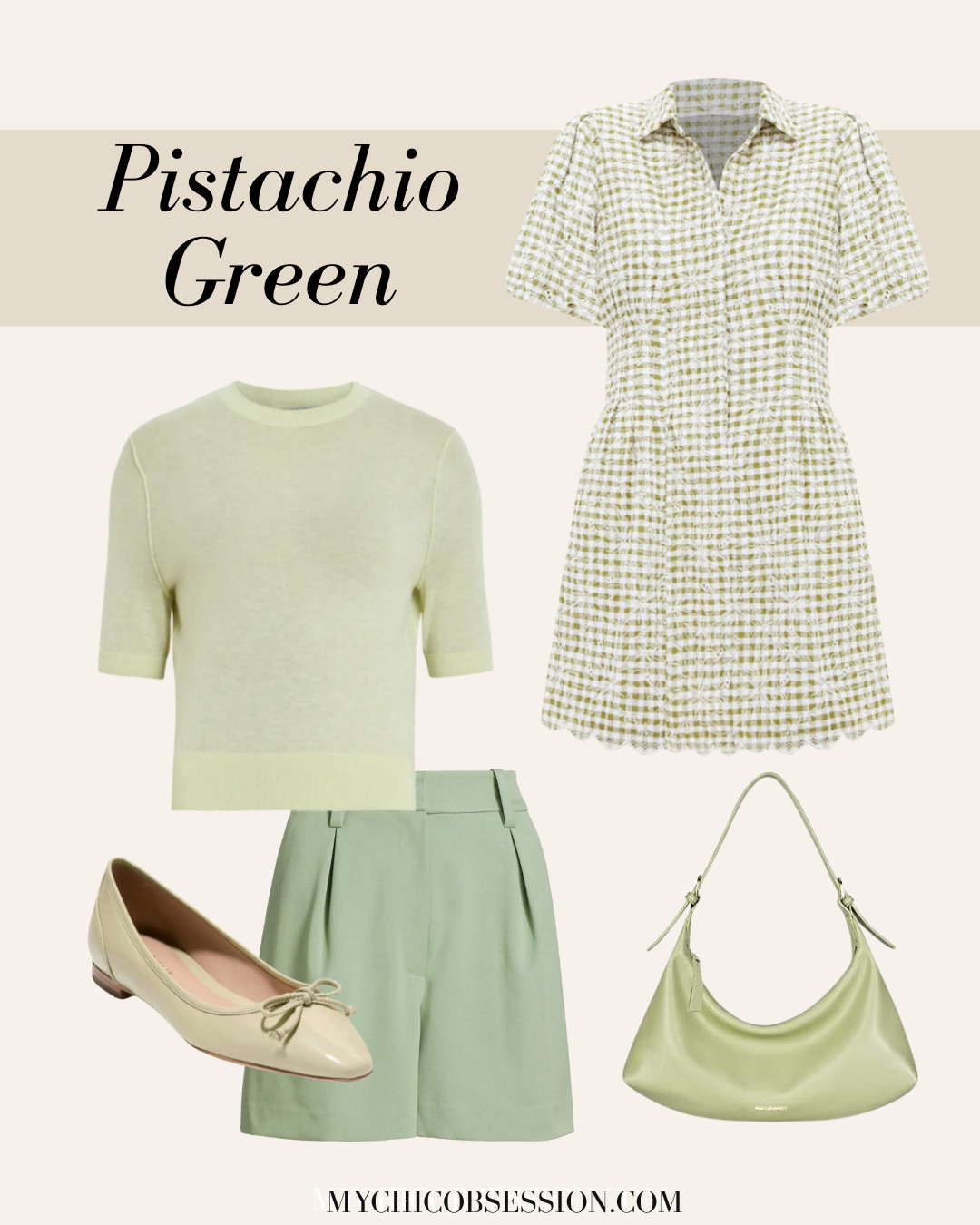 Pistachio green is everything this spring, and you can use the fun shade to inspire your spring fashion. Liven up your warm weather looks with a sun dress, green trouser shorts, or ballet flats. 

 #LTKSeasonal #LTKShoeCrush #LTKItBag