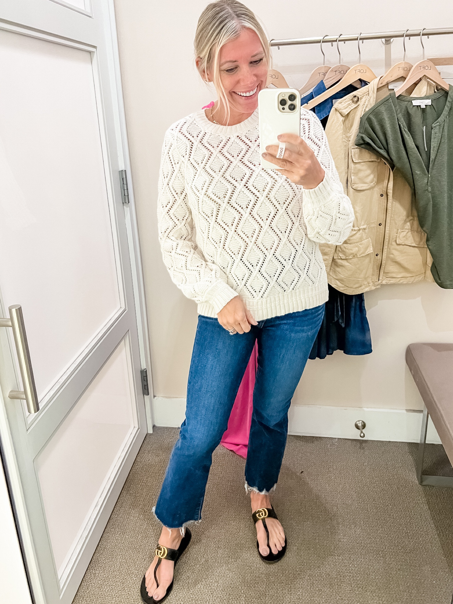 Loft Labor Day sale Love this loft diamond knit sweater with kick flare cropped jeans. Wearing a size small petite in the sweater and the jeans run true to size in a 26. Fall outfit ideas sweaters jeans denim

Follow my shop @thesensibleshopaholic on the @shop.LTK app to sho

Follow my shop @thesensibleshopaholic on the @shop.LTK app to shop this post and get my exclusive app-only content!

#liketkit 
@shop.ltk
https://liketk.it/3NOU0