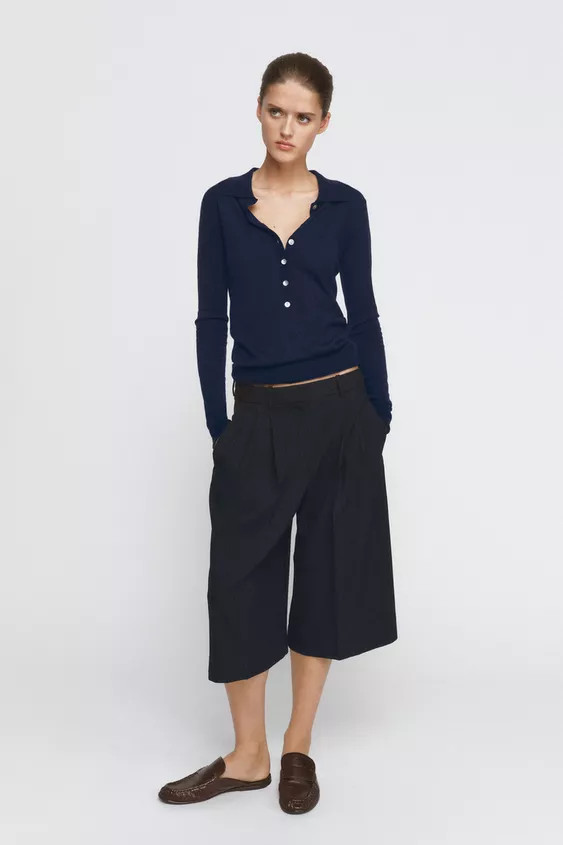 FINE KNIT WOOL POLO SHIRT | Zara UK