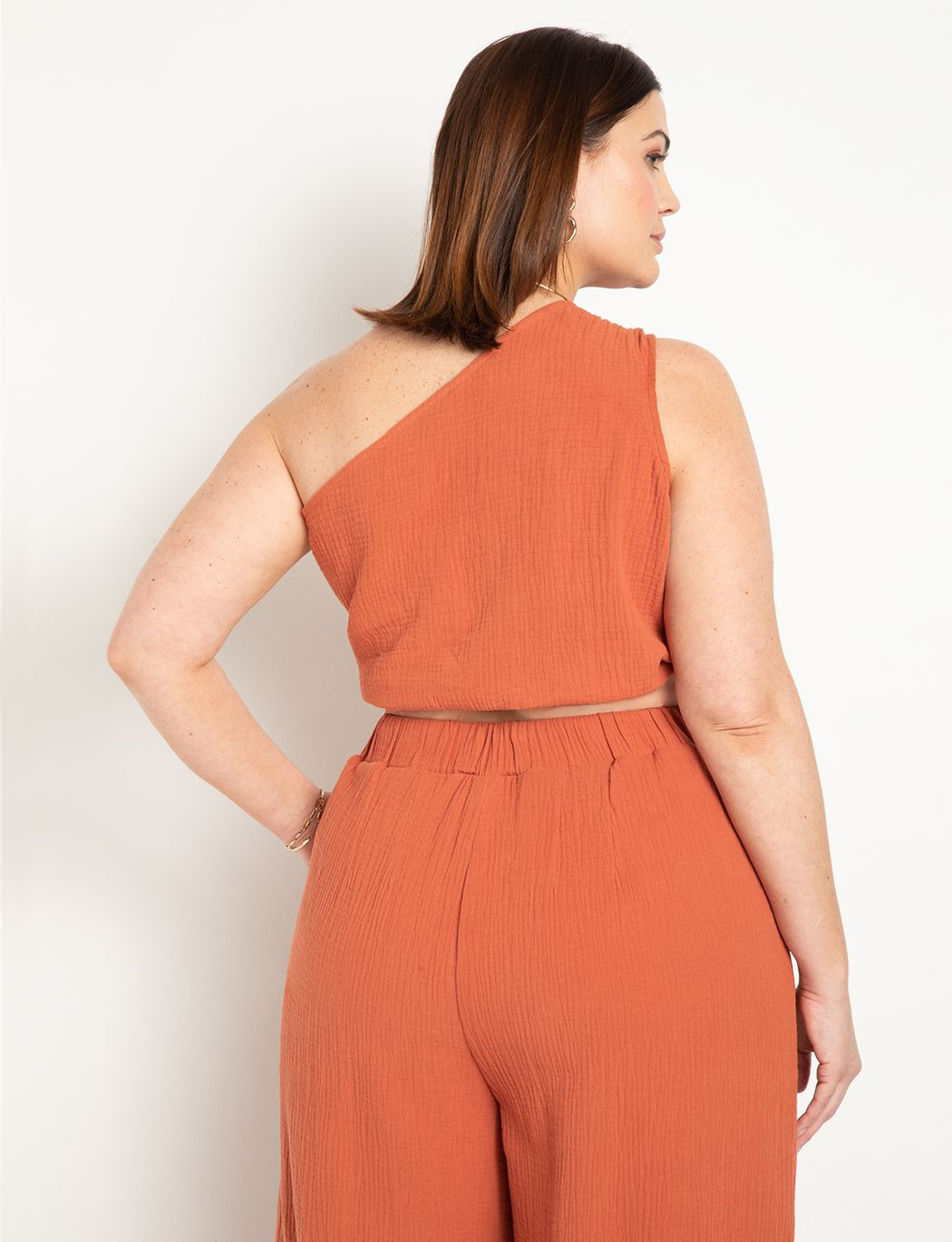 Knotted One Shoulder Crop Top | Eloquii