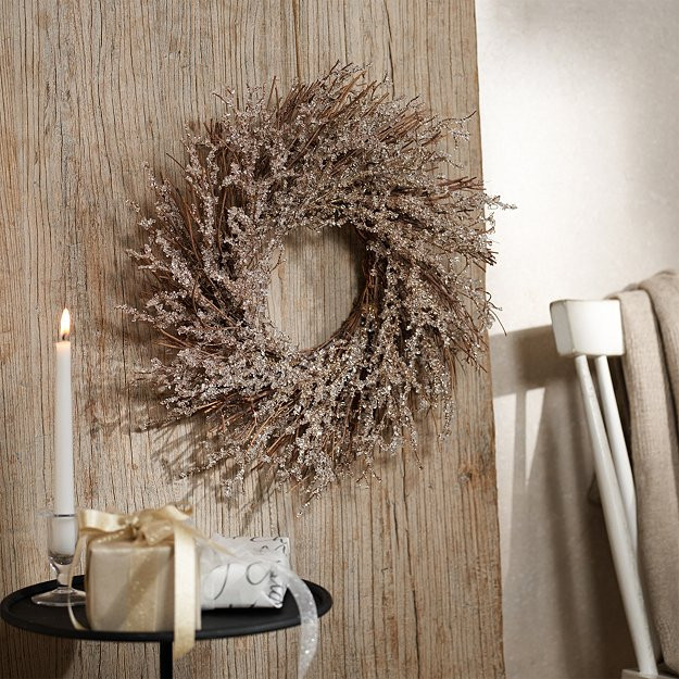 Frosted Glitter Wreath – 45cm | The White Company UK & ROW