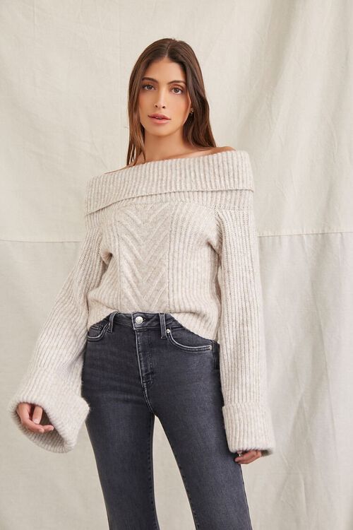Off-the-Shoulder Bell-Sleeve Sweater | Forever 21 (US)