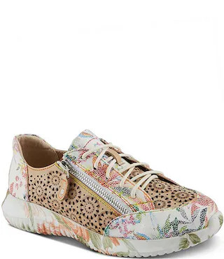 L'ARTISTE Jazzie Floral Mixed Media Perforated Sneakers | Dillard's | Dillard's