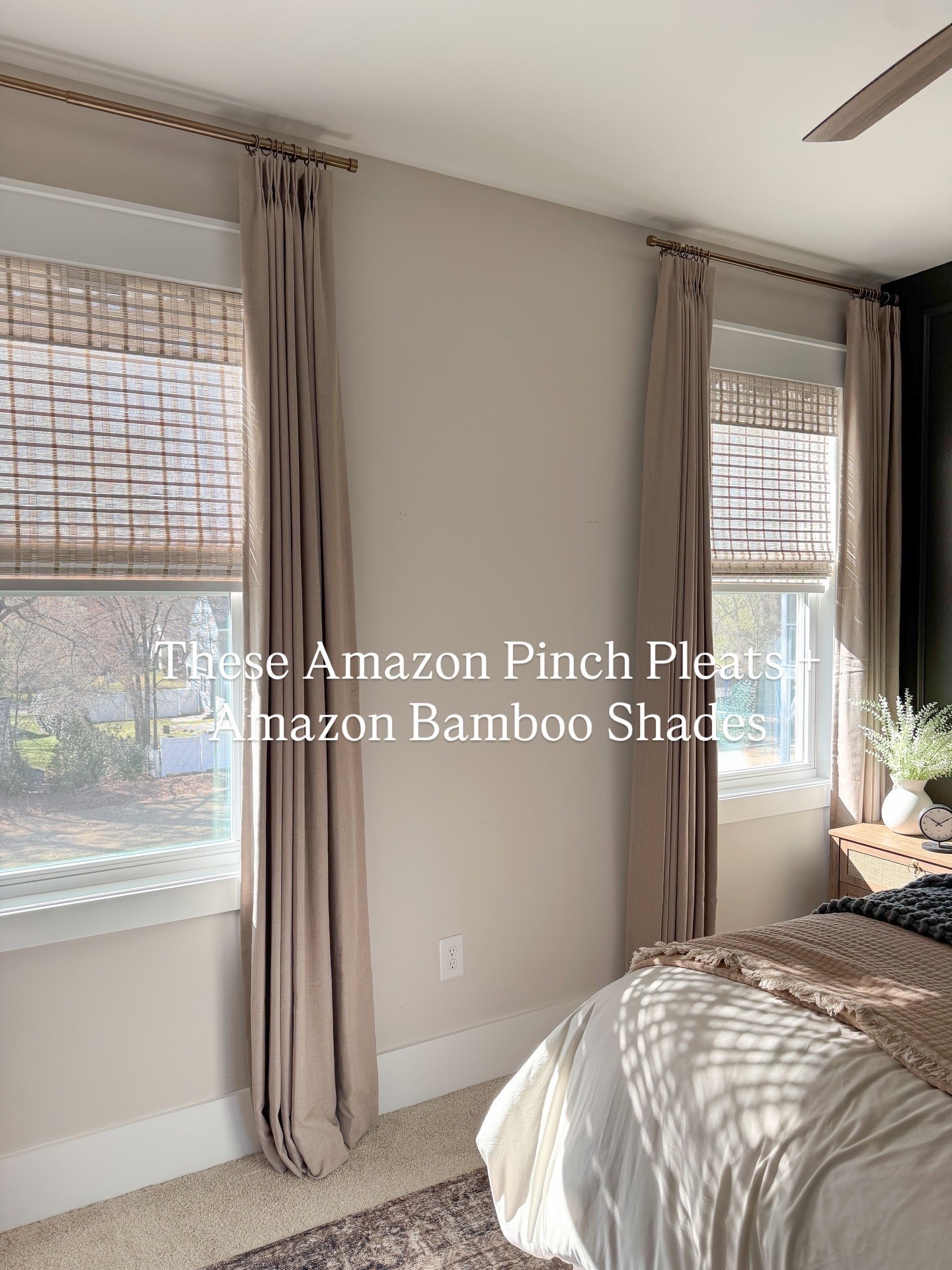 I still can’t get over these Amazon pinch pleats and bamboo shade combo! Looks designer but with an Amazon price tag! 

#LTKHome