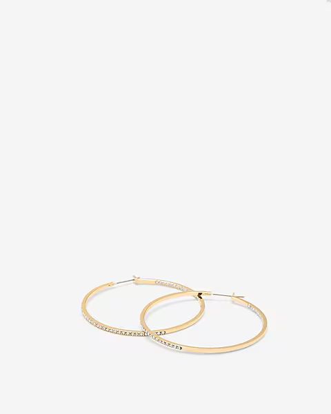 Pave Hoop Earrings | Express