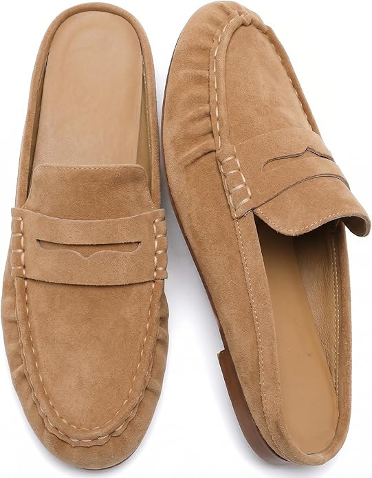 Penny Loafers for Women Comfortable Slip on Suede Loafers Mules Women’s Closed Toe Loafer Slide... | Amazon (US)