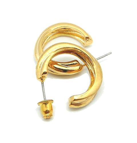 Gold Plated Hoop Earrings with Post | Amazon (US)