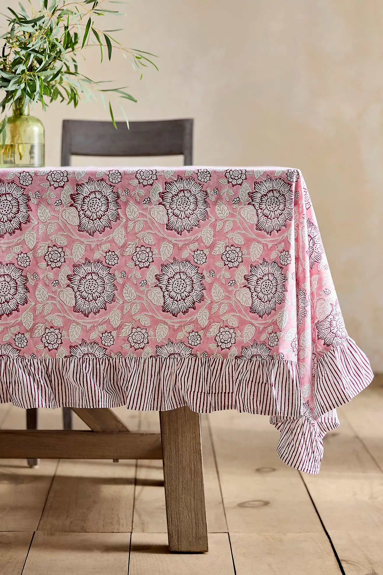 Ruffle Block Print Cotton Tablecloth | Anthropologie (US)