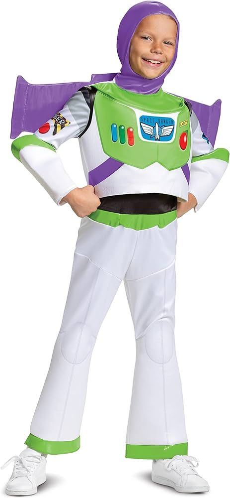 Disguise Disney Pixar Buzz Lightyear Toy Story 4 Deluxe Boys' Costume, Medium (7-8), White | Amazon (US)