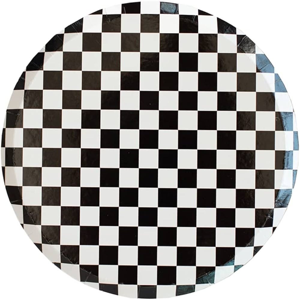 Jollity & Co Check It! Dessert Plates - The Classic Black Paper Plates - Pack of 8 Cake Plates Di... | Amazon (US)