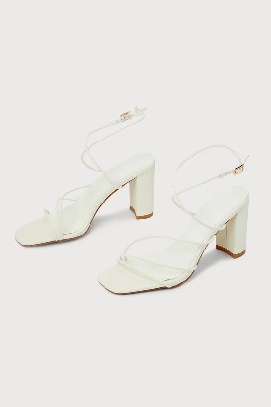 Cellie White Ankle Wrap High Heel Sandals | Lulus (US)