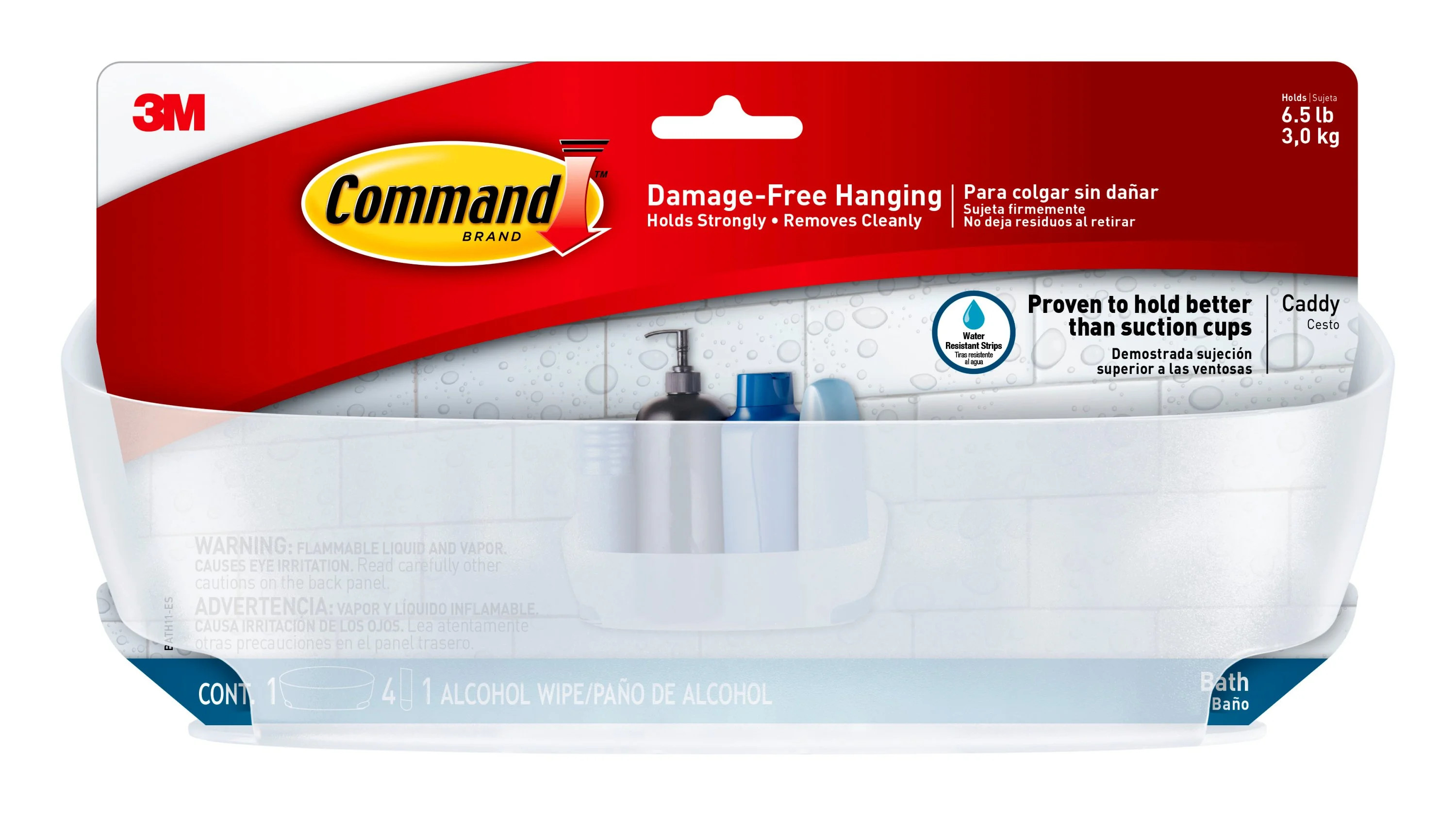 Command Shower Caddy, Frosted, Large, 1 Caddy, 4 Strips/Pack | Walmart (US)