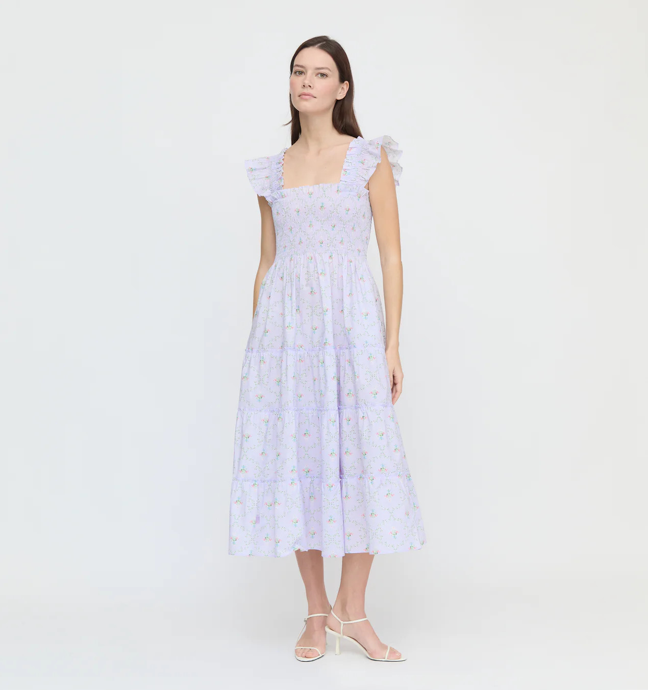The Hill House x La Coqueta Ellie Nap Dress - Lilac Trellis | Hill House Home US