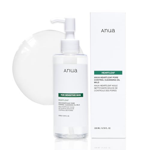 ANUA Heartleaf Pore Cleansing Oil MILD, Sensitive Skin Face Wash, Oil Cleanser for Face, Makeup Blackhead Remover, Korean Skin Care, Non-Comedogenic, Fragrance Free 6.76 fl oz(200ml) | Amazon (US)