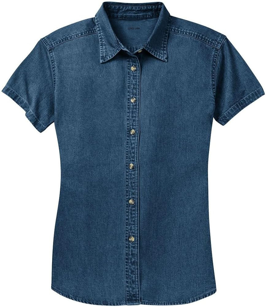 Ladies Short Sleeve Value Denim Shirts in Sizes XS-4XL | Amazon (US)