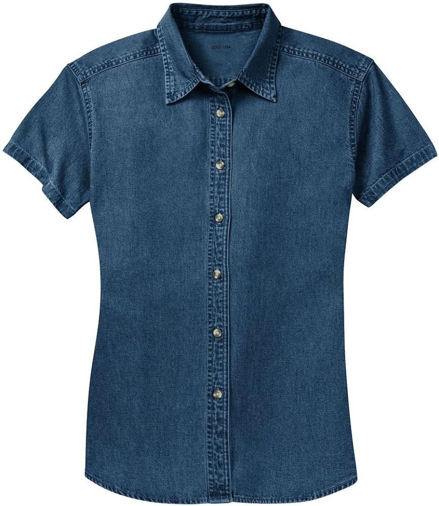 Ladies Short Sleeve Value Denim Shirts in Sizes XS-4XL | Amazon (US)